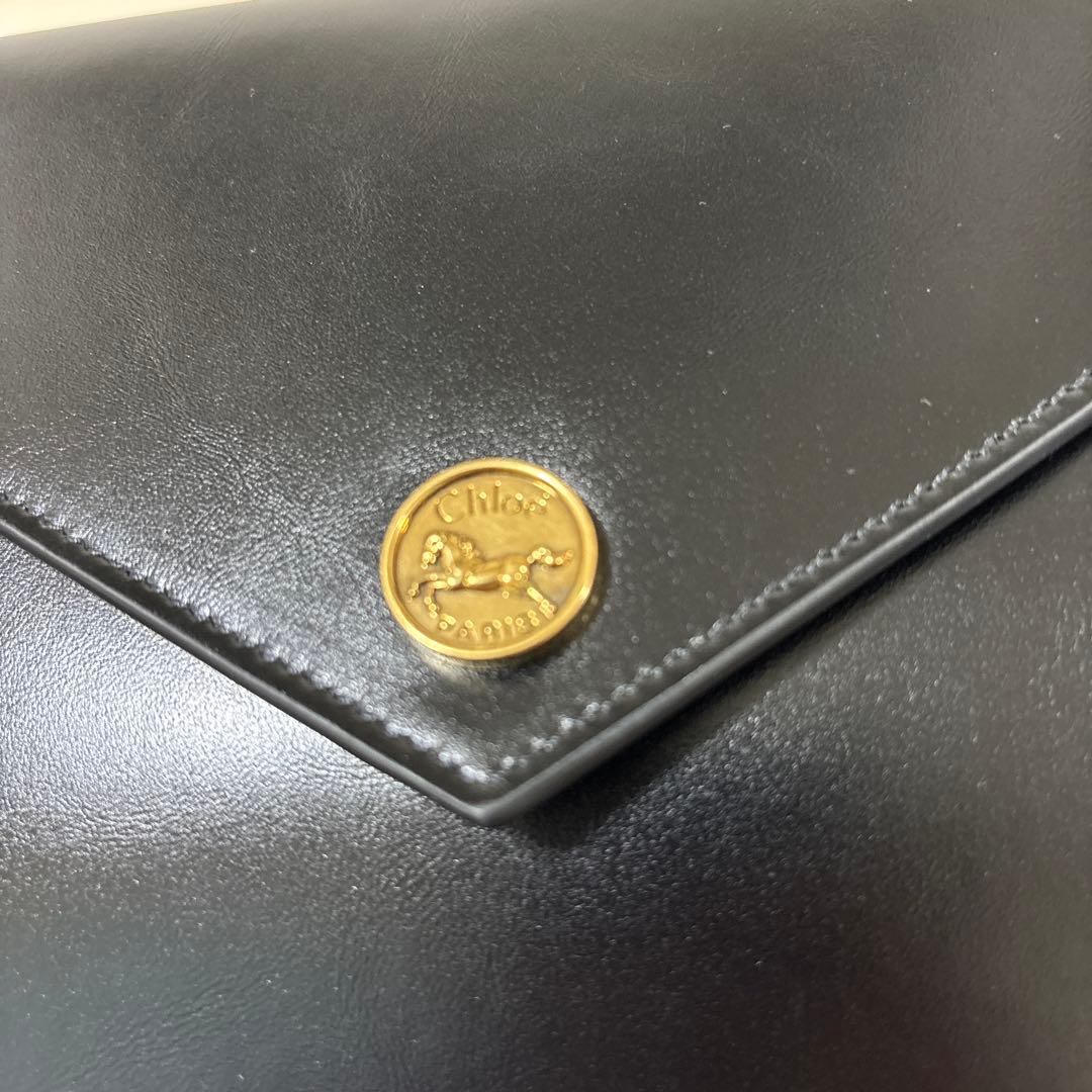 現*m様 Chloe（クロエ） クラッチバッグ美品 エンベロープ 黒レザー