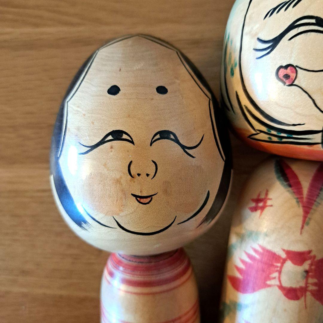 こけし　おかめさん　ひょっとこ　憲雄　２体セット　夫婦　伝統工芸品　遠刈田温泉