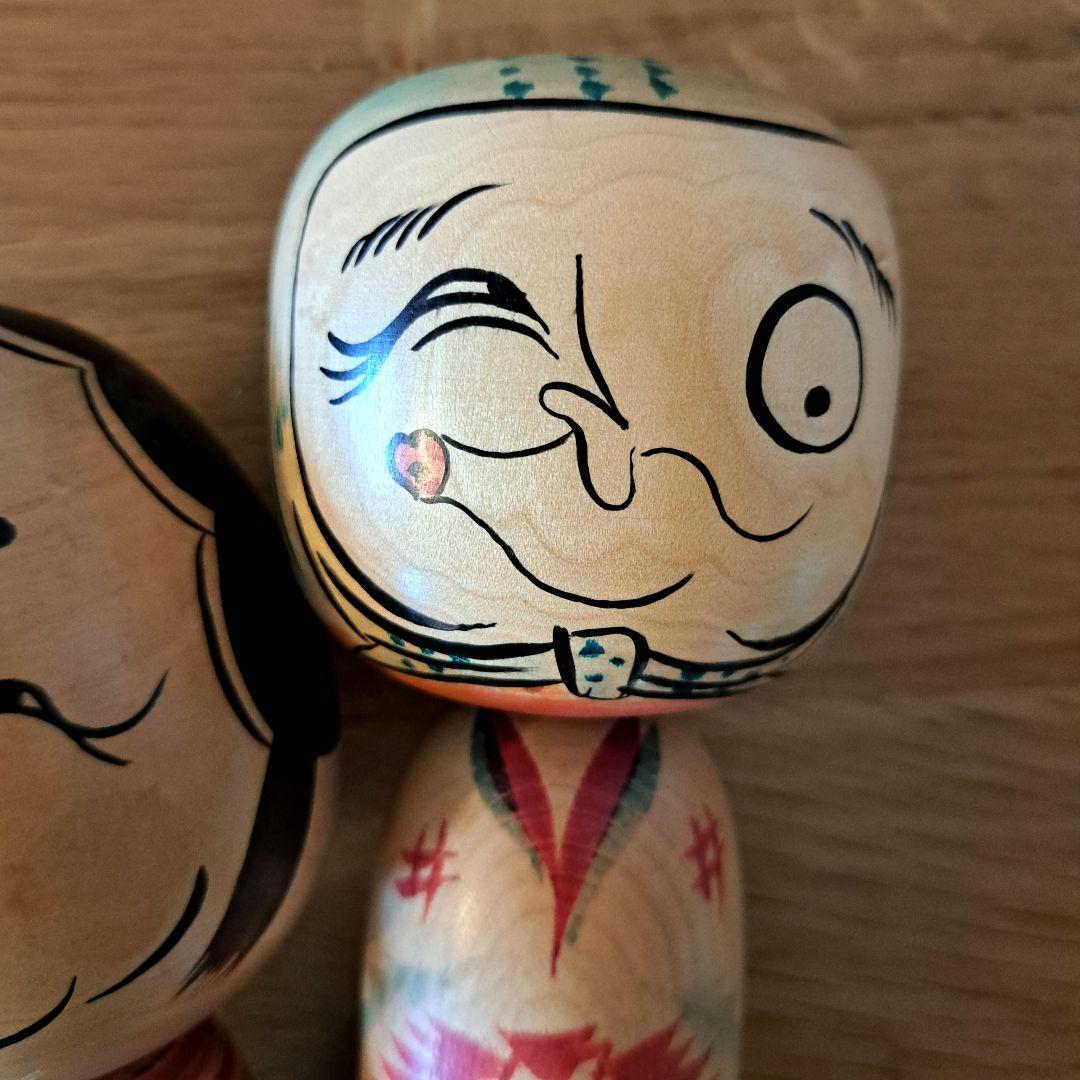 こけし　おかめさん　ひょっとこ　憲雄　２体セット　夫婦　伝統工芸品　遠刈田温泉