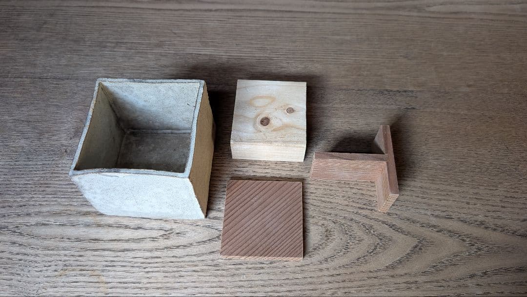 信楽焼 水垣力作 粉引 立方鉢 5個組