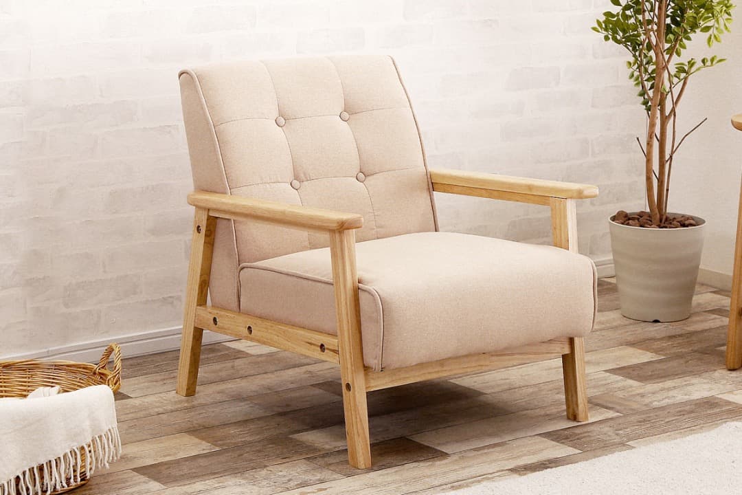 【送料無料】NEW RETRO 1人掛けソファ 天然木 PUレザー 椅子