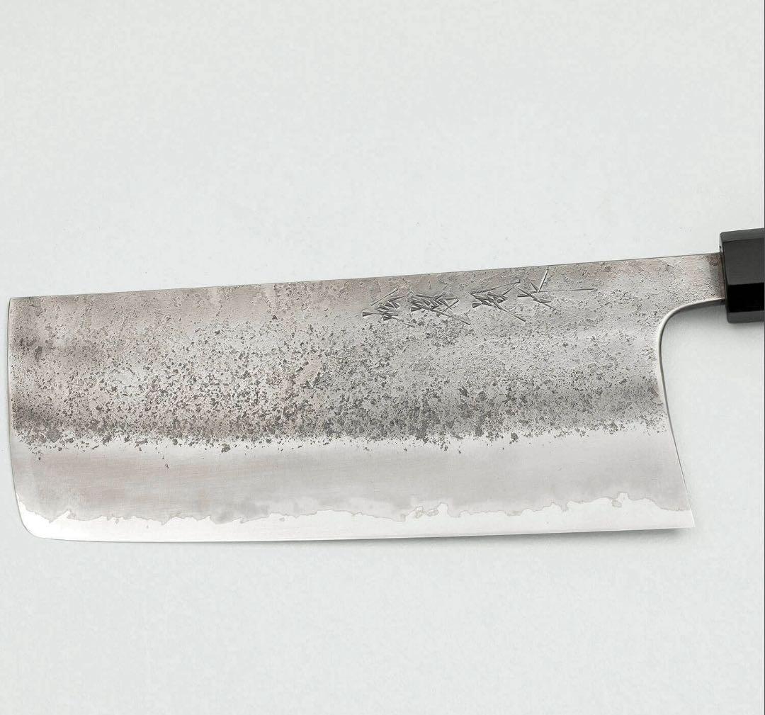 松原刃物　梨地　青ニ　ステンクラッド　中華180mm