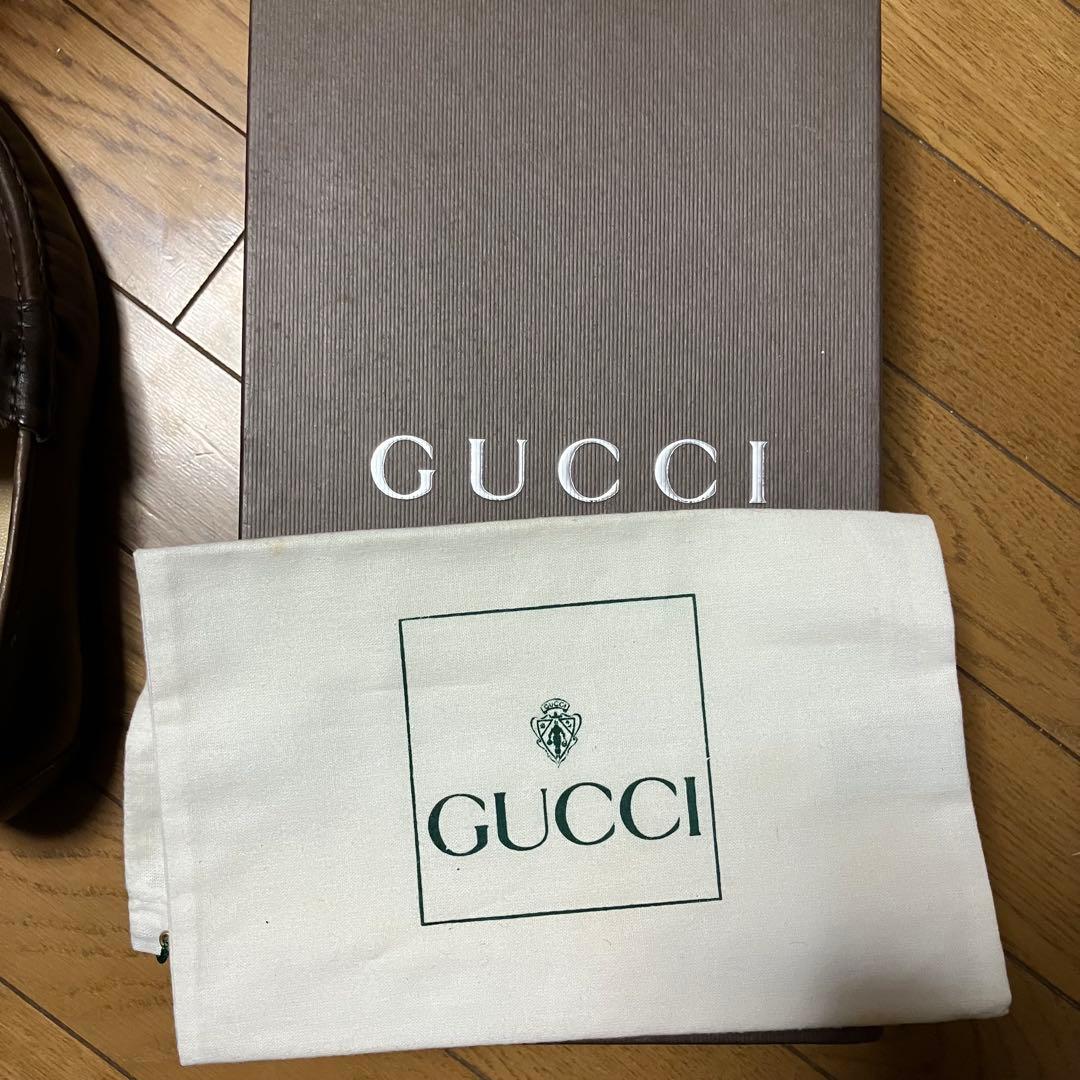 【美品】GUCCI ブラウンレザー ローファー　靴　42E ホースビット