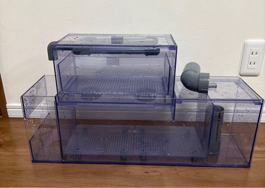 60センチ水槽用 上部フィルター ウールボックス引出し式 縁がけ仕様