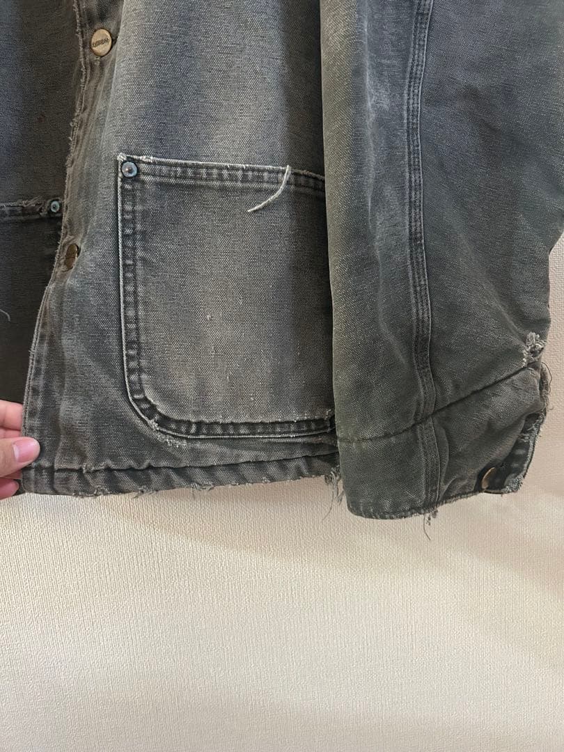00s USA製 Carhartt ミシガンチョアコート モスグリーン ボロ