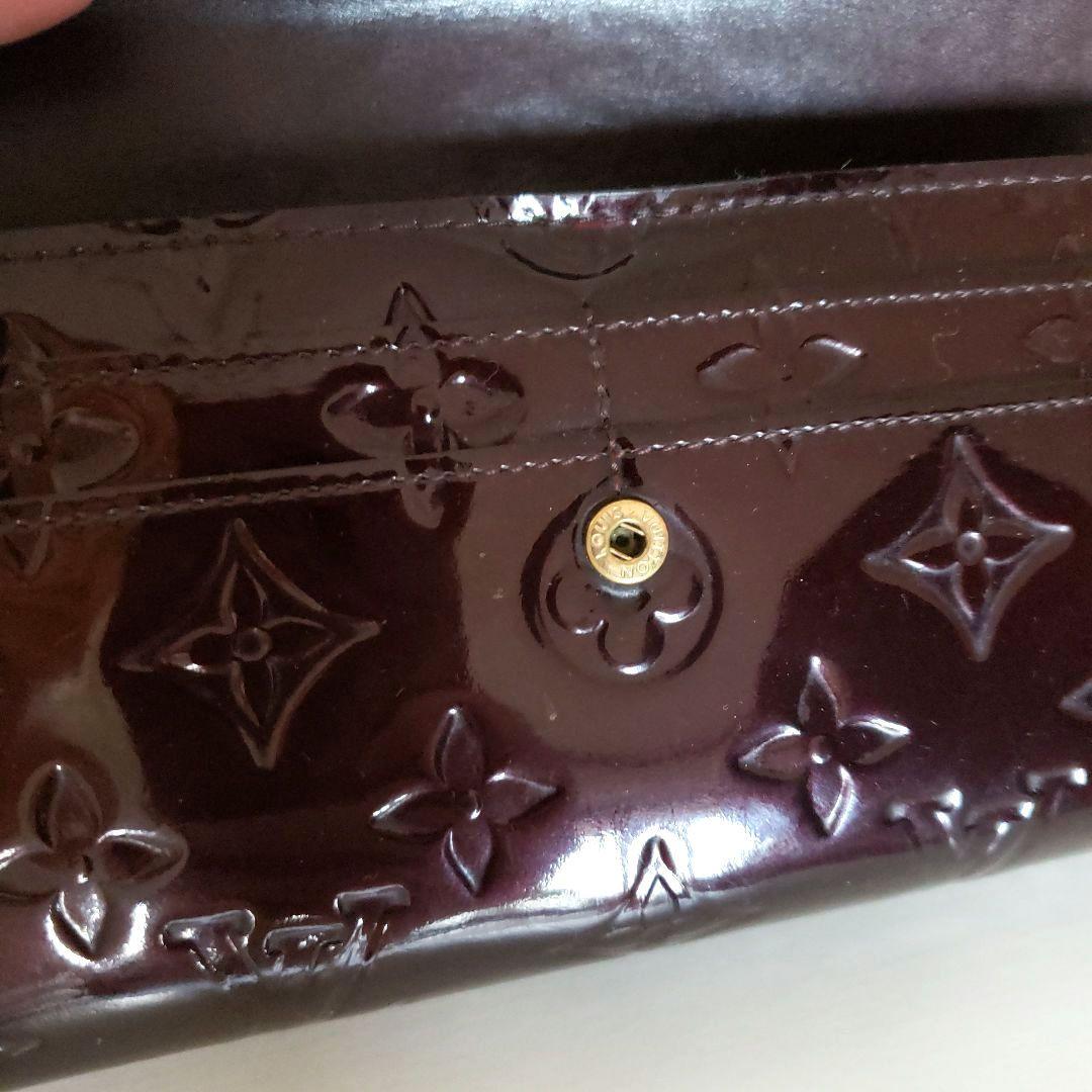 美品 ルイヴィトン ヴェルニ アマラント 10枚カード ファスナー長財布ボルドー