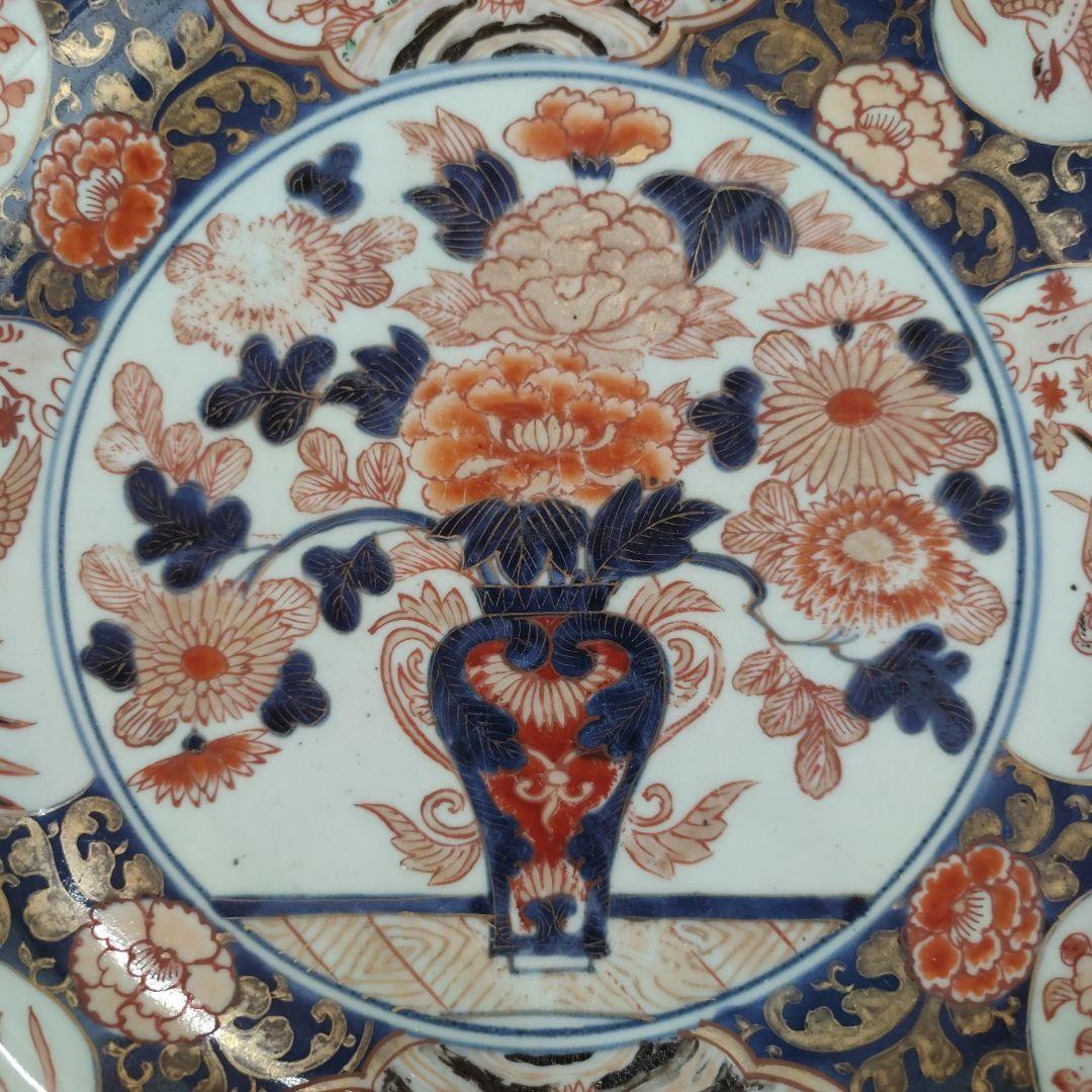 【ロースドルフ城】享保古伊万里色絵牡丹花獅子文八角大皿