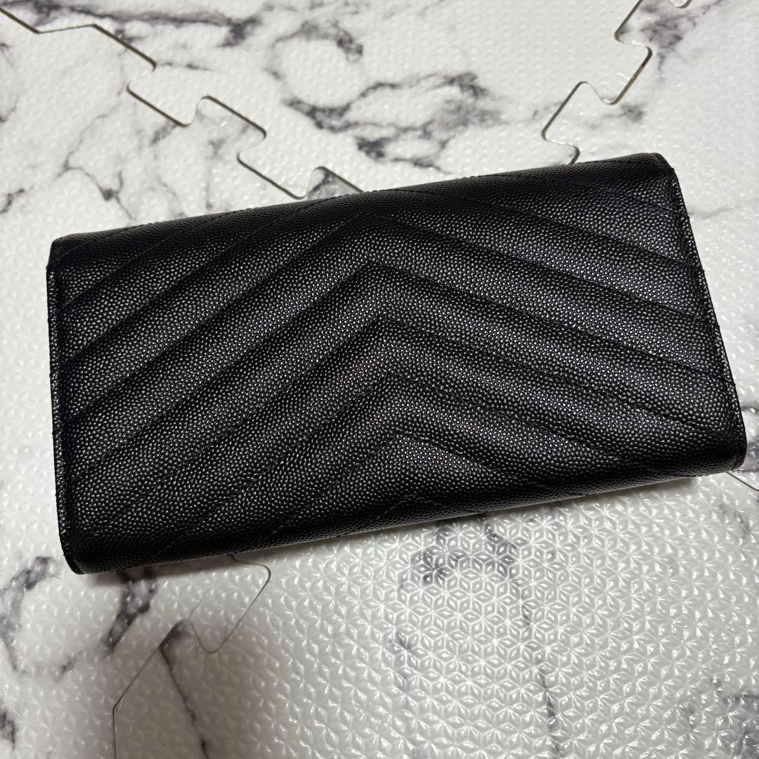 YSL ブラック 長財布 キルティング