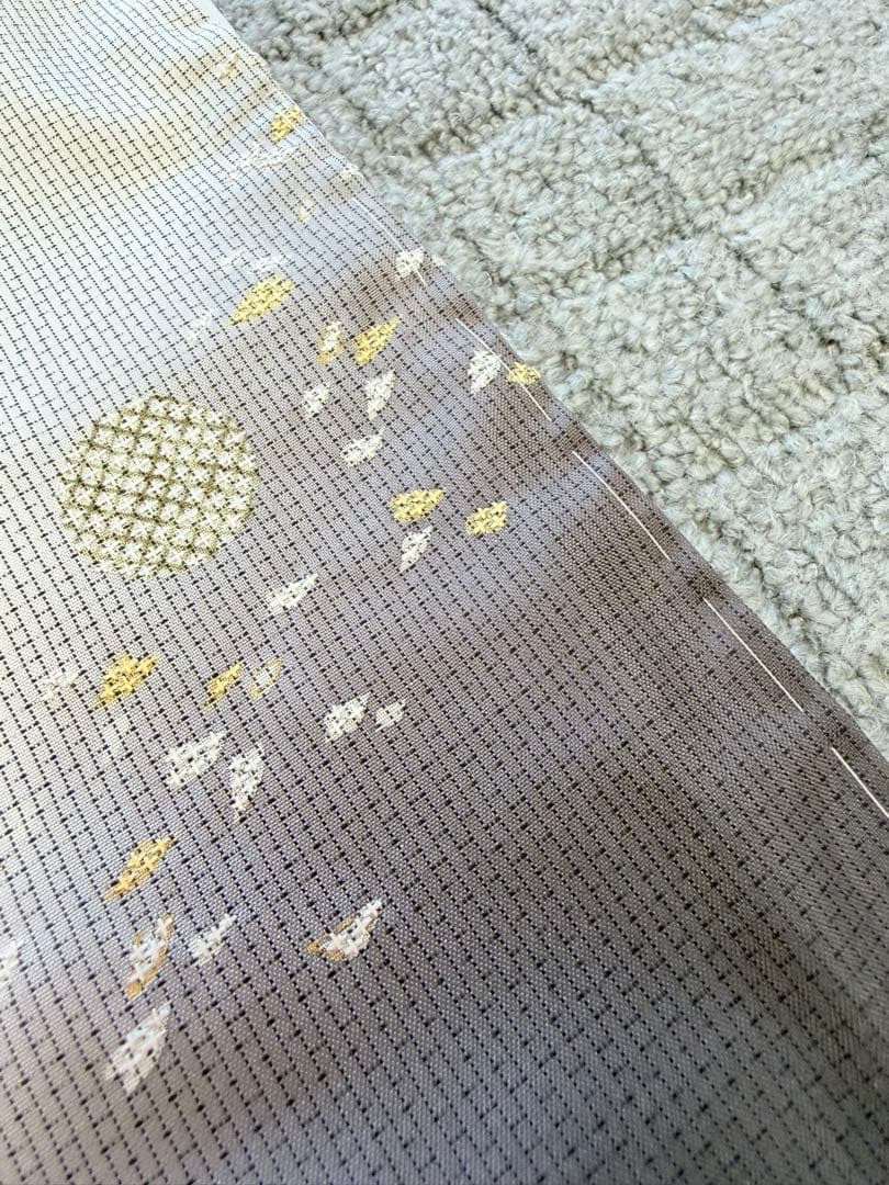 未使用 高級 訪問着 正絹 袷 白大島紬 刺繍 ホワイト 暈し染め パールトーン