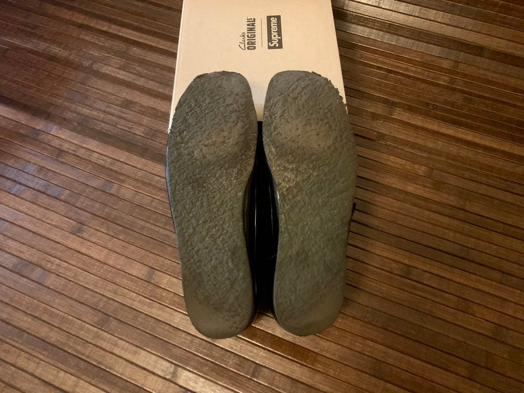 Supreme × Clarks patent leather wallabee