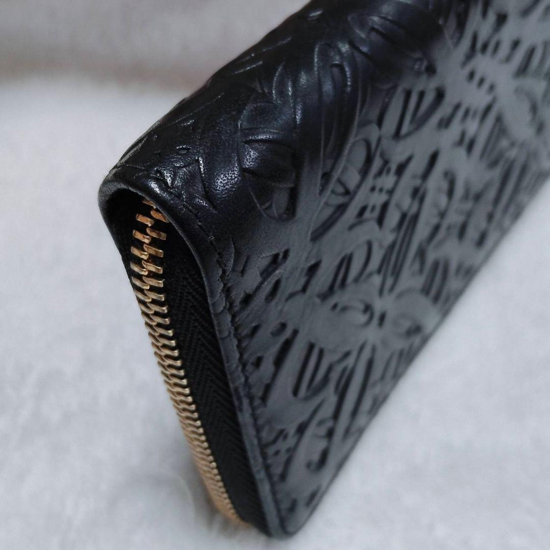 ロエベ リピートアナグラム L字財布 レザー ブラック 美品