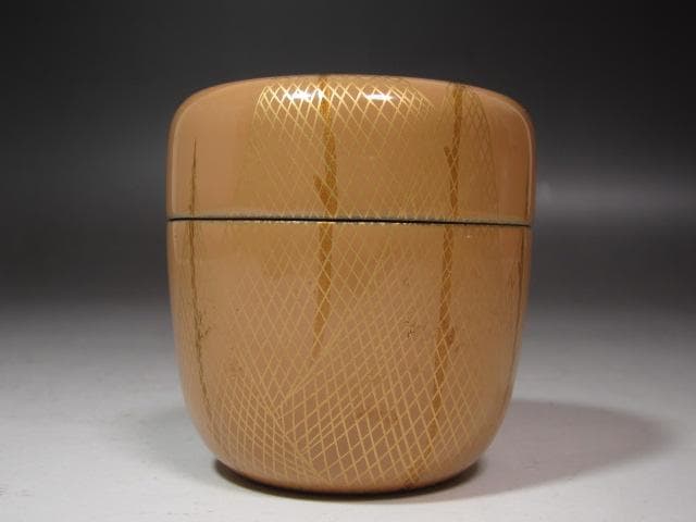 ☆　中村宗哲　白漆干し網蒔絵中棗　表千家十三代即中斎の花押がございます☆y546