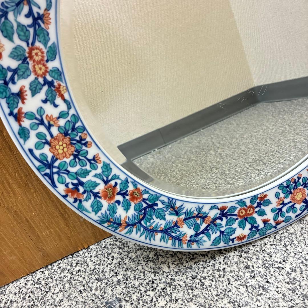 鏡 ミラー 壁掛け鏡 有田焼 伊万里焼 陶器 磁器 フレームミラー 姿見