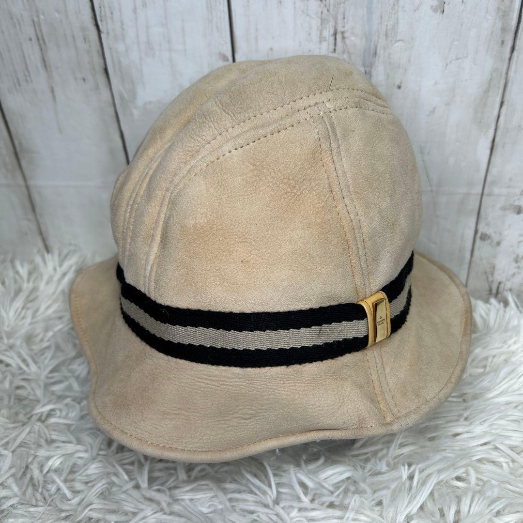 GUCCI ムートン　レザー　ハット　シェリーライン　ブラウン　L 帽子