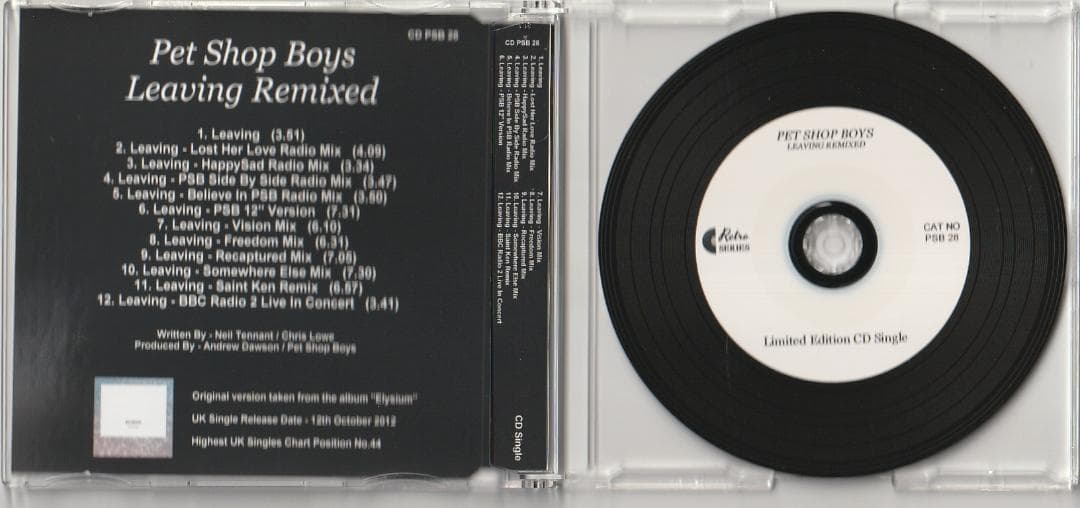 PET SHOP BOYS　Leaving Remixed　リミックス集 CD