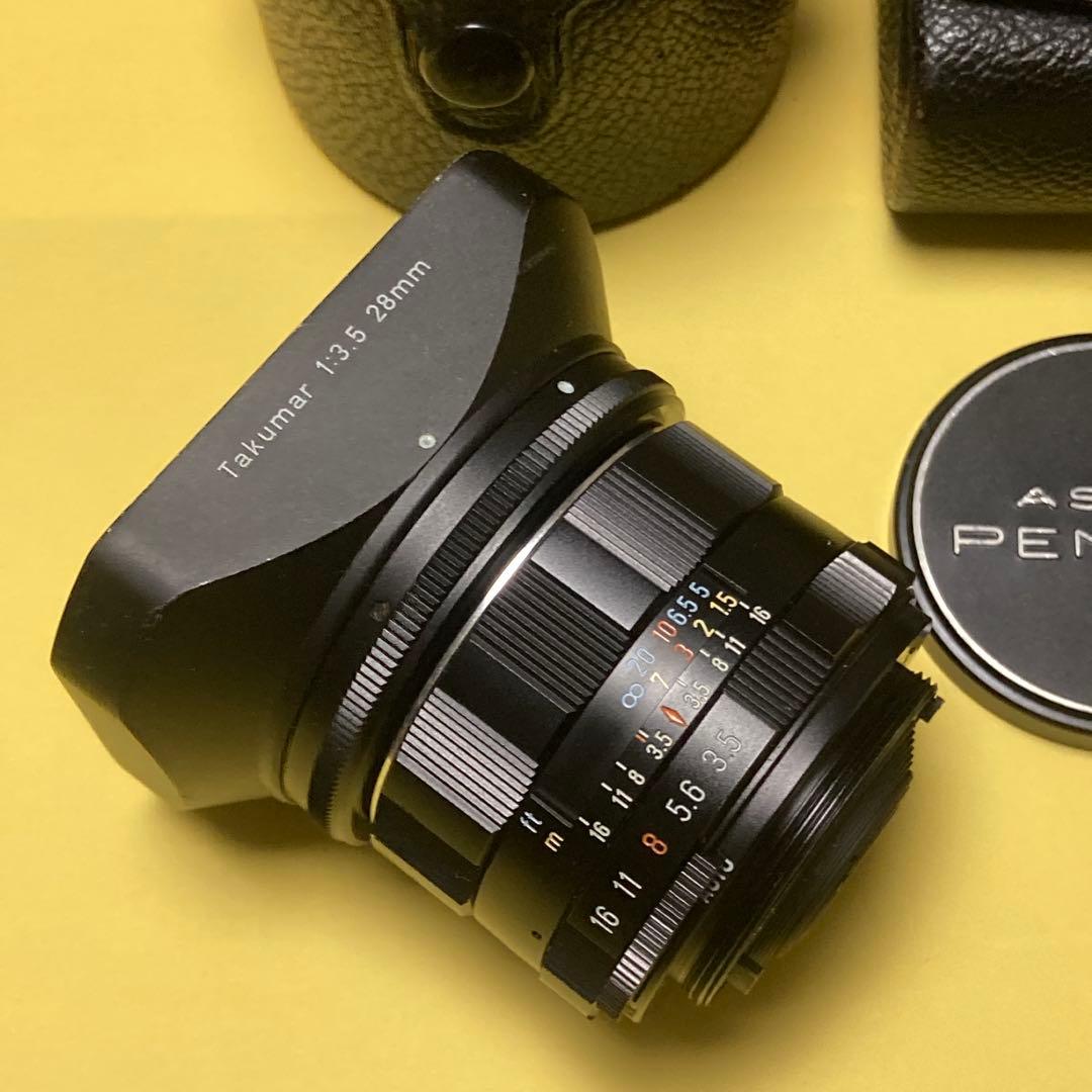 極美品 付属完備 M42 TAKUMAR 28mm F3.5 純正角型フード
