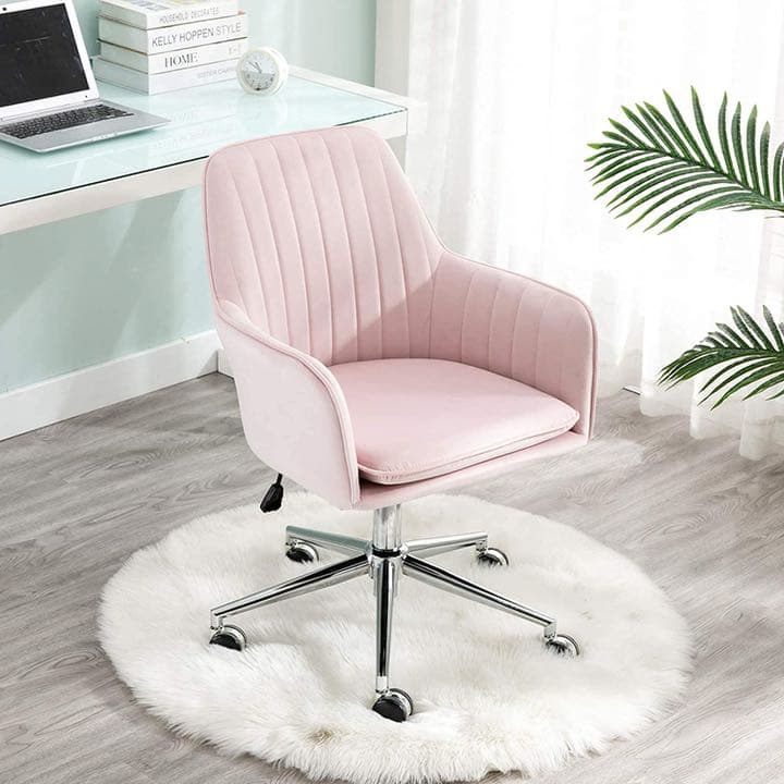 オフィスチェア キャスター付き 昇降式 デスクチェア ベルベット パソコンチェア