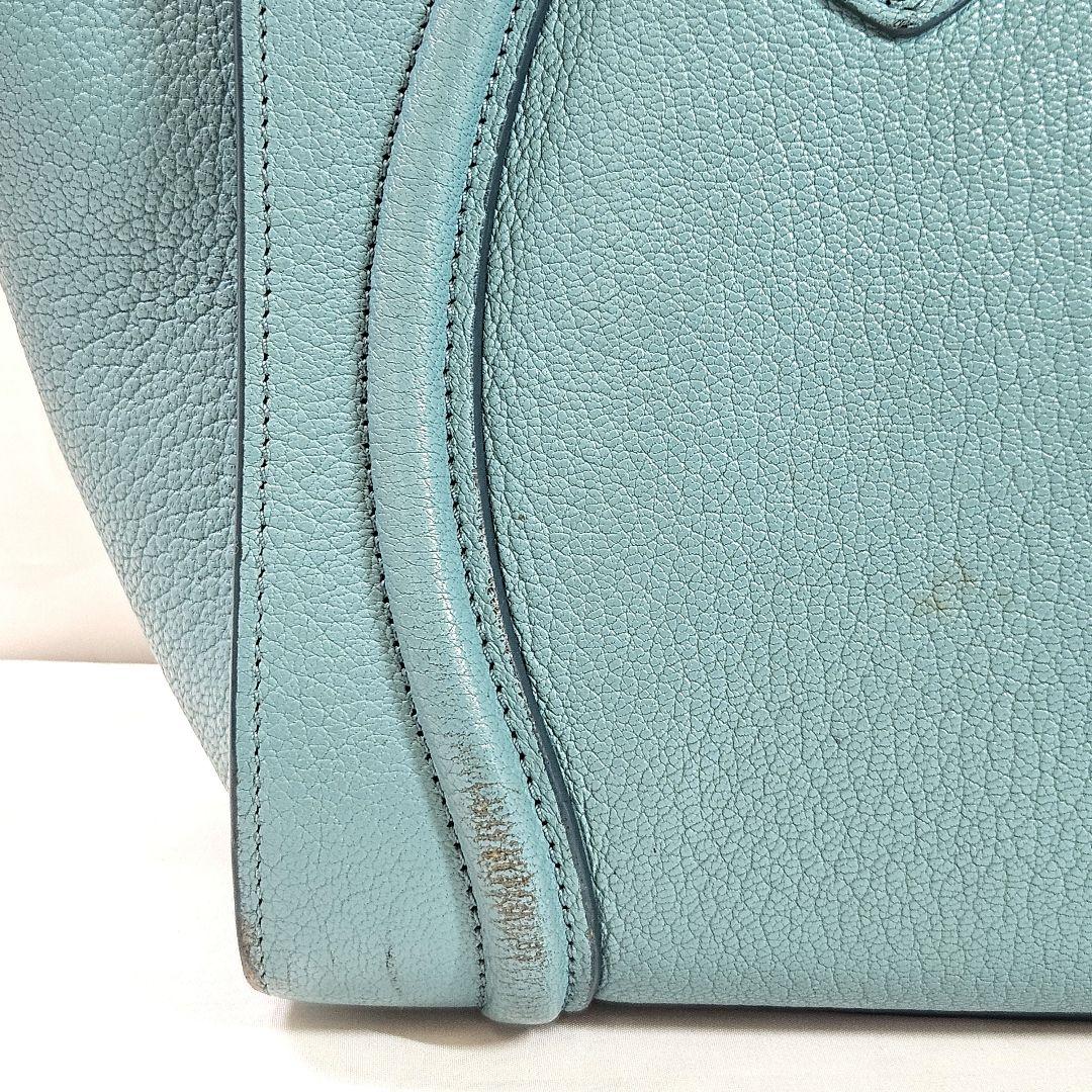 CELINE セリーヌ ラゲージ マイクロショッパー ハンドバッグ グリーン