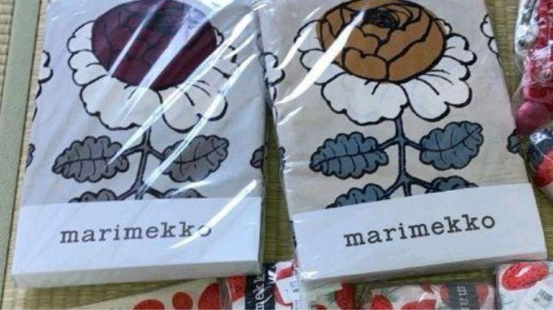 新品 正規品 marimekko 花柄 シングル 布団カバーと枕カバー