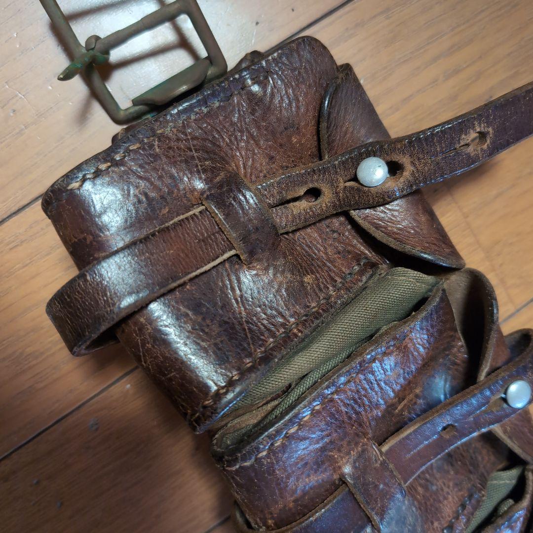 50'sビンテージ スウェーデン軍実物 本革レザーベルト バンダリア