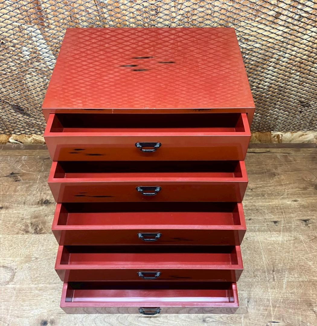 根来漆★棚★5段★引き出し