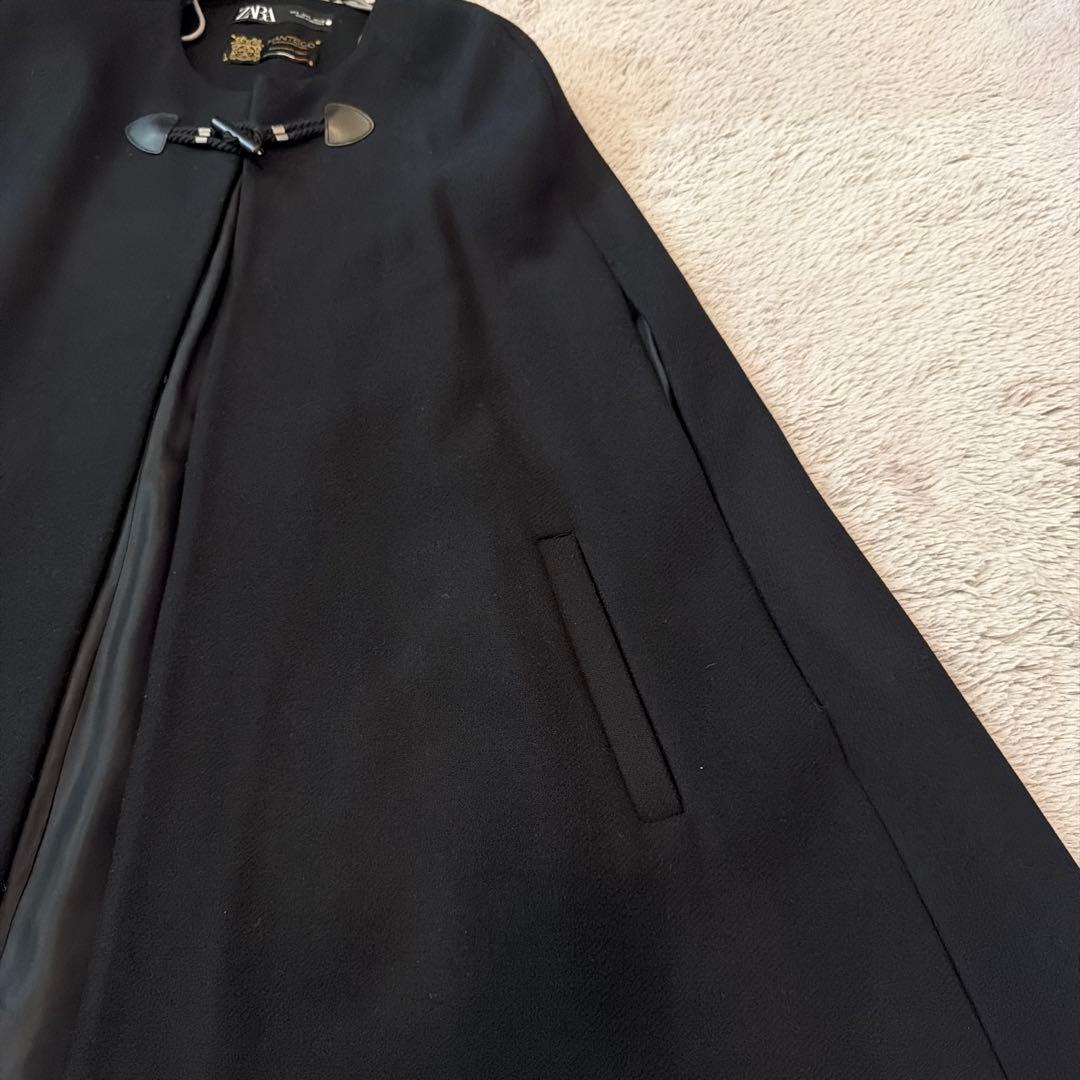 【新品未使用】ZARA Manteco ケープコート ポンチョ　ブラック