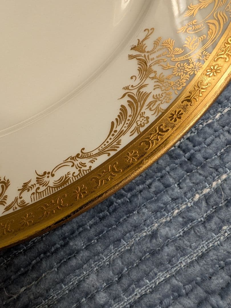 美品★アビランドリモージュゴールド装飾の陶磁器皿 22cm 6枚セット