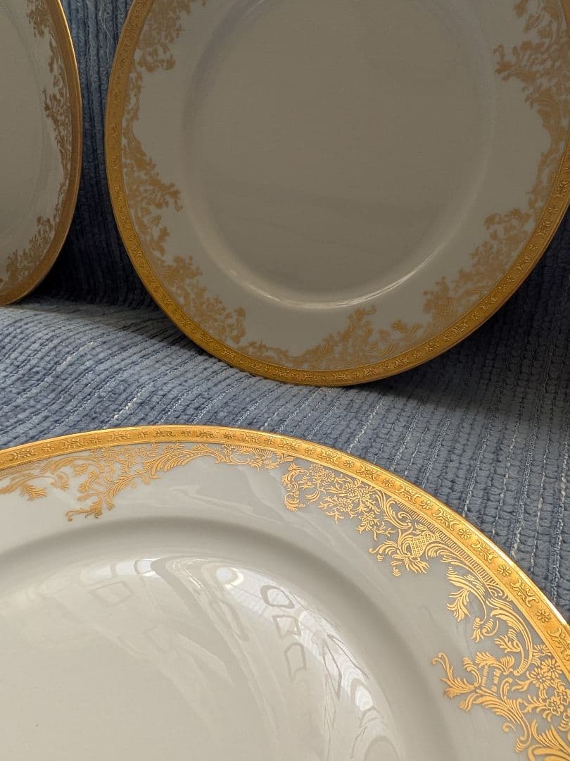 美品★アビランドリモージュゴールド装飾の陶磁器皿 22cm 6枚セット