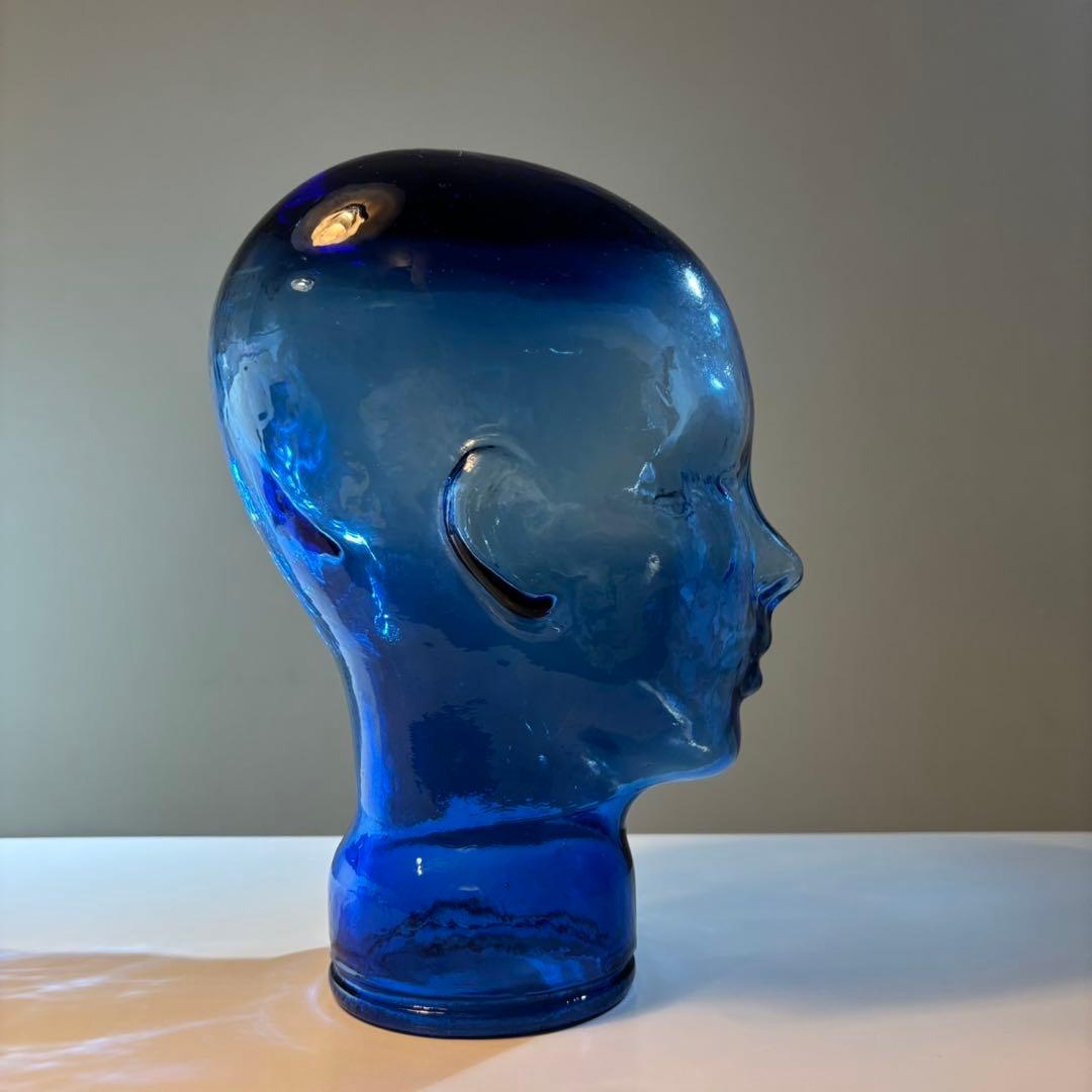 ガラス製の青い頭部のマネキン ポストモダン スペースエイジ ミッドセンチュリー