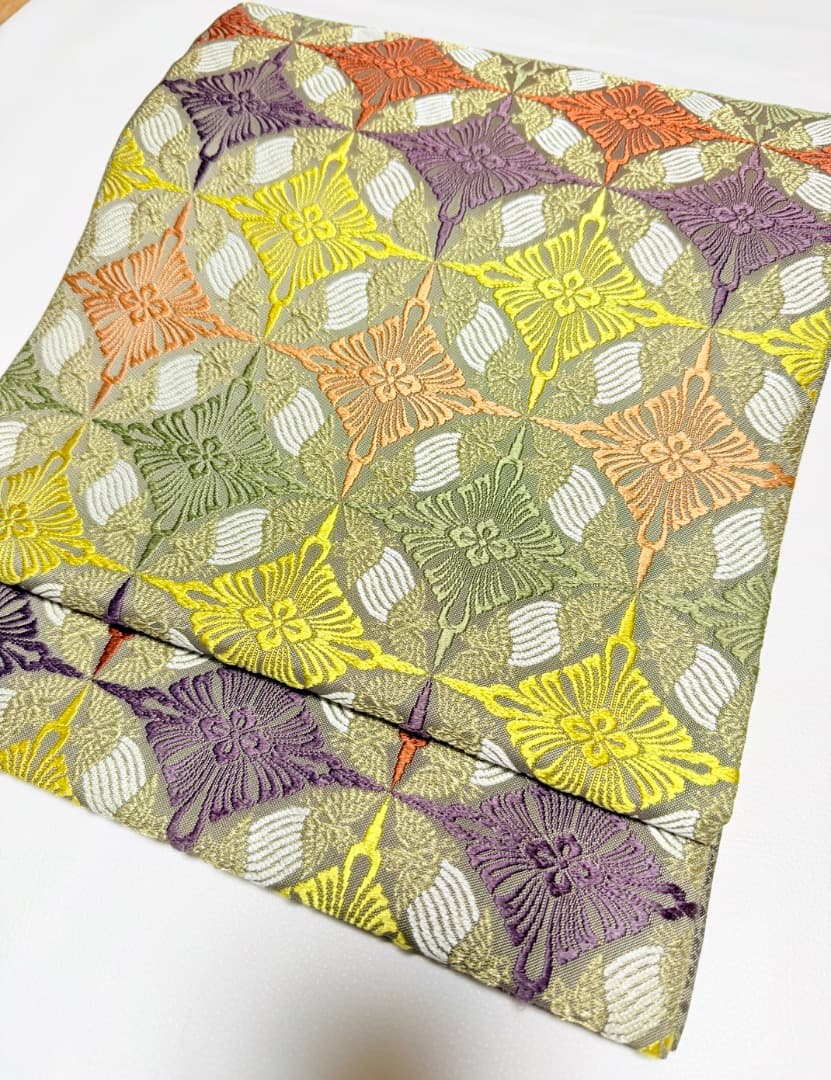 高級 袋帯 正絹 六通柄 総唐織 七宝柄 有職文様 訪問着 留袖 色無地