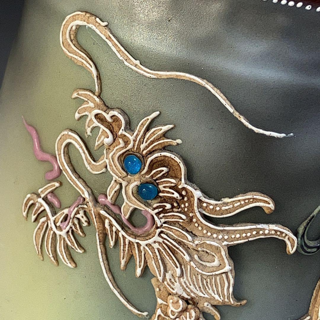 ★激起床★高さ14cm オールドノリタケ コップ ドラゴン カップ花瓶1822