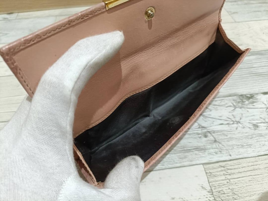 GUCCI グッチ　シマ レザー 長財布　wホック　メタルロゴ