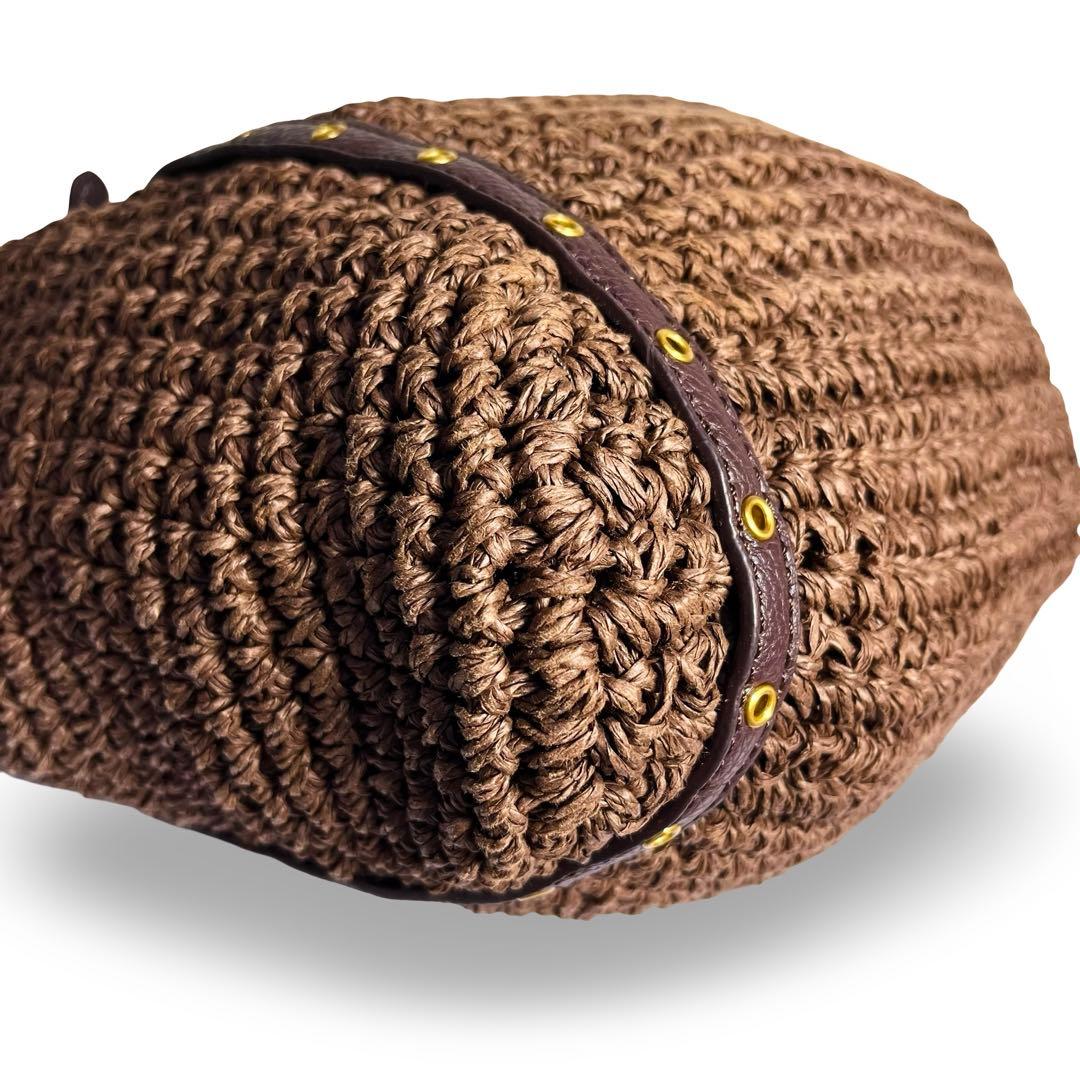 美品✨ローレンラルフローレン かごバッグ ロゴチャーム ゴールド金具