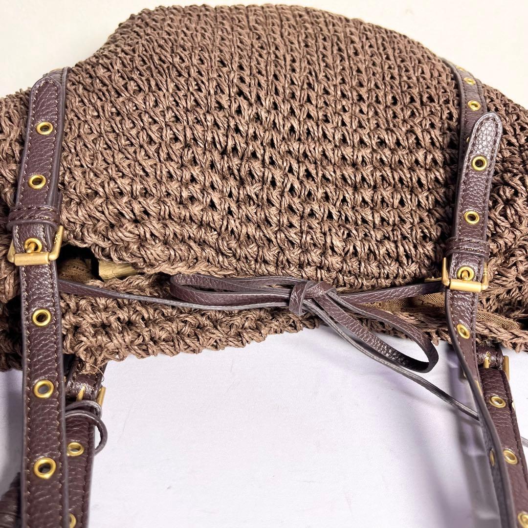 美品✨ローレンラルフローレン かごバッグ ロゴチャーム ゴールド金具