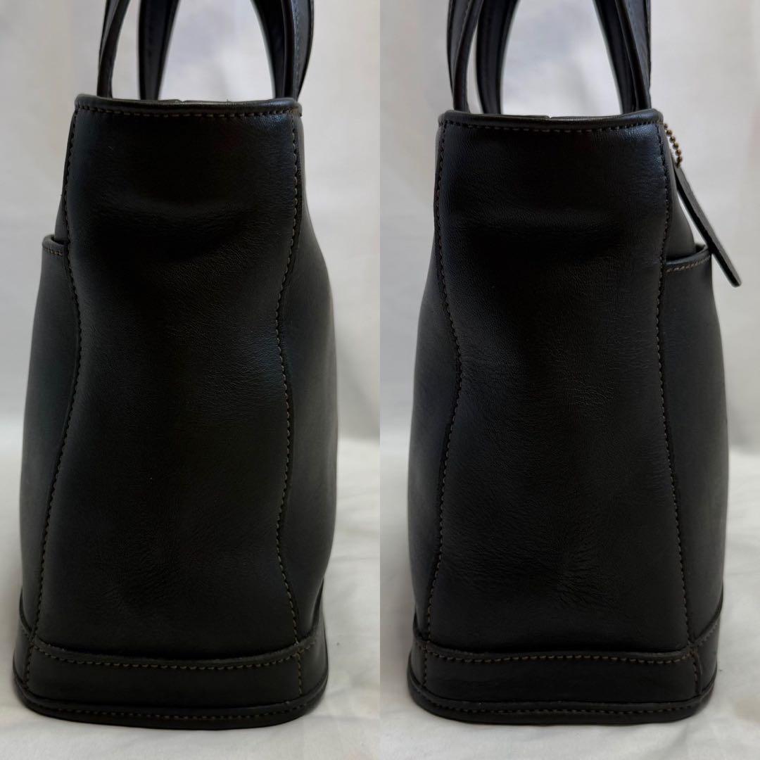 【極美品】オールドコーチ 9303 ハンドバッグ レザー 手提げ 黒 チャーム