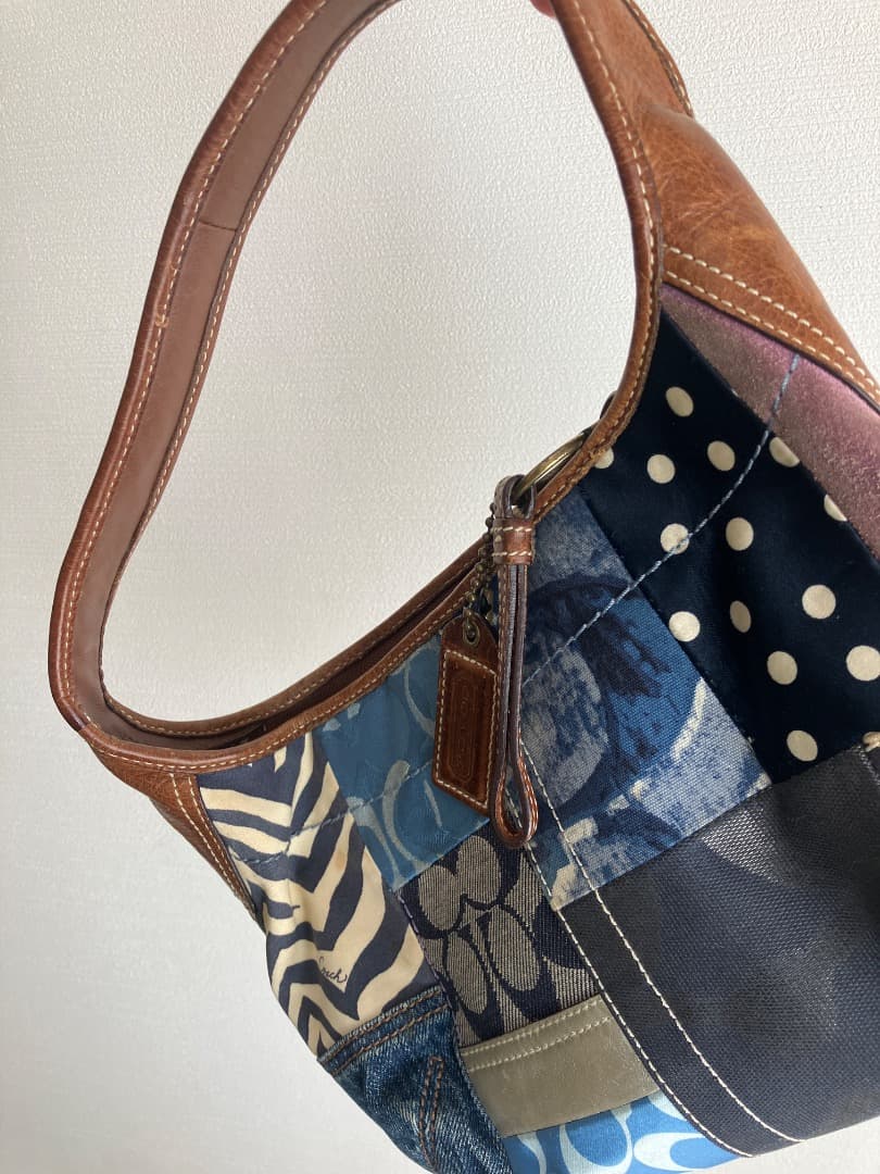 コーチ ワンショルダー パッチワーク デニム シグネチャー 10807