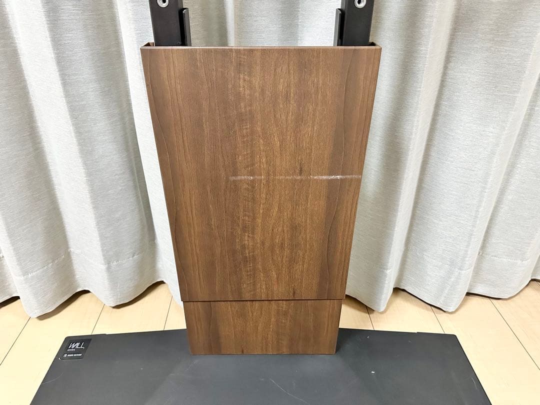 WALL 壁寄せテレビスタンド V3 ロータイプ ブラック ウッド ②