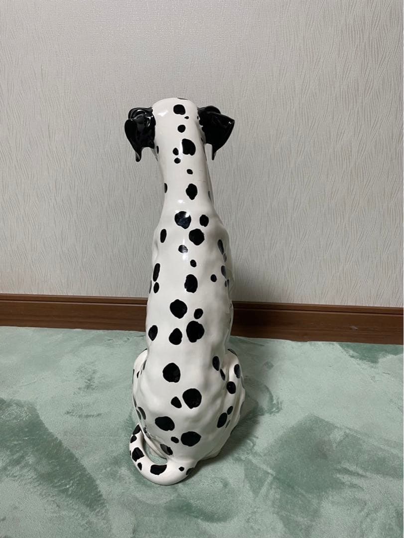 気まぐれお値下げ☆昭和レトロ 加藤工芸 50cmリアル ダルメシアン置物