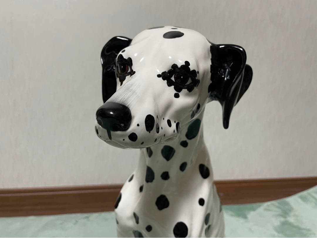 気まぐれお値下げ☆昭和レトロ 加藤工芸 50cmリアル ダルメシアン置物