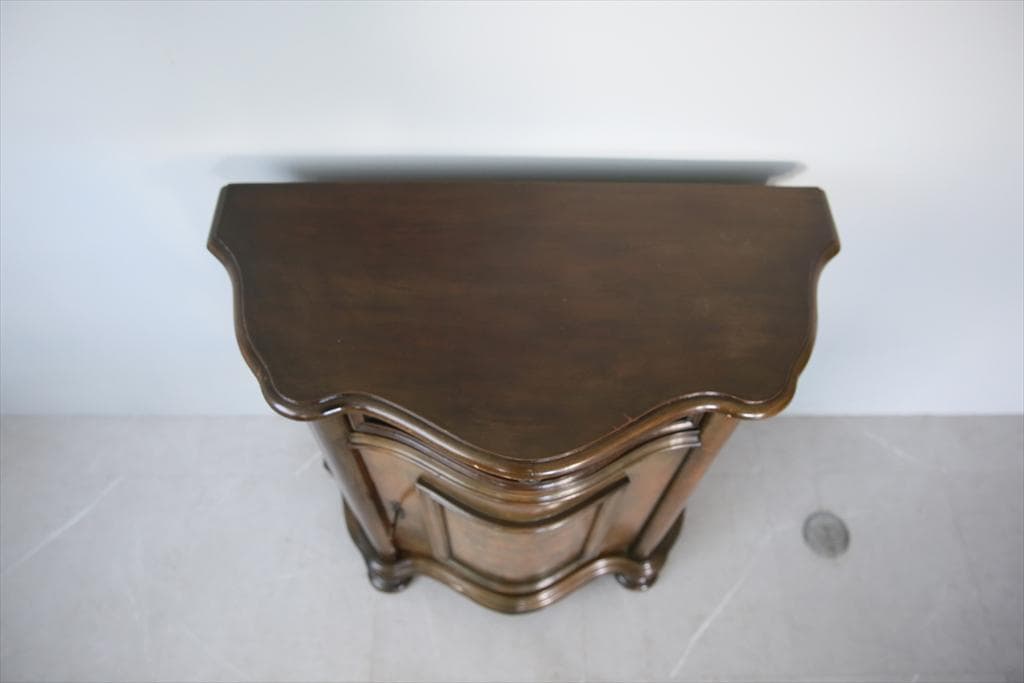 フランスアンティーク木製ホールテーブル机/サイドテーブル/飾り棚(90-90)