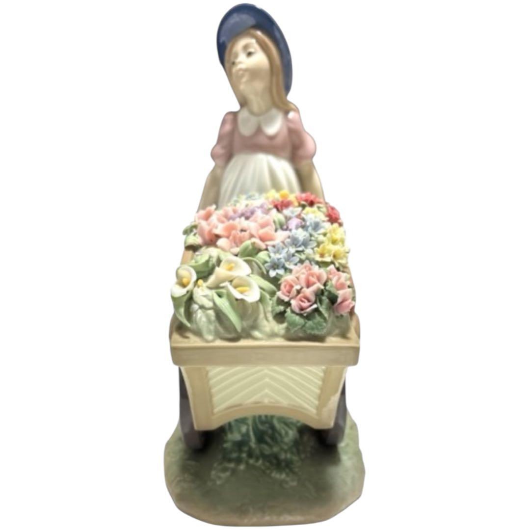 LLADRO リヤドロ 可愛いお花屋さん 荷車 少女 置物