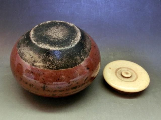 茶入■大海茶入れ こま塗り中棗 セット 独楽 古いお茶道具 時代物 骨董品■