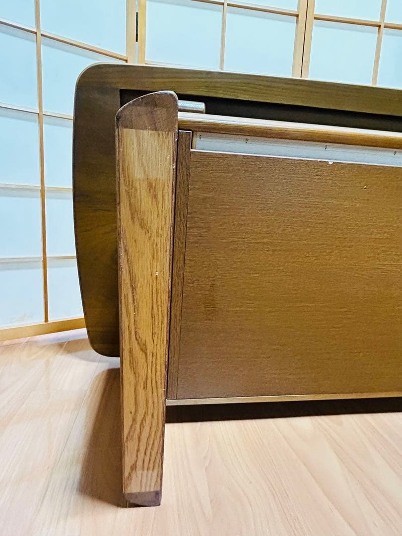 浜本工芸　ナラ無垢材　センターテーブル　ダークオーク