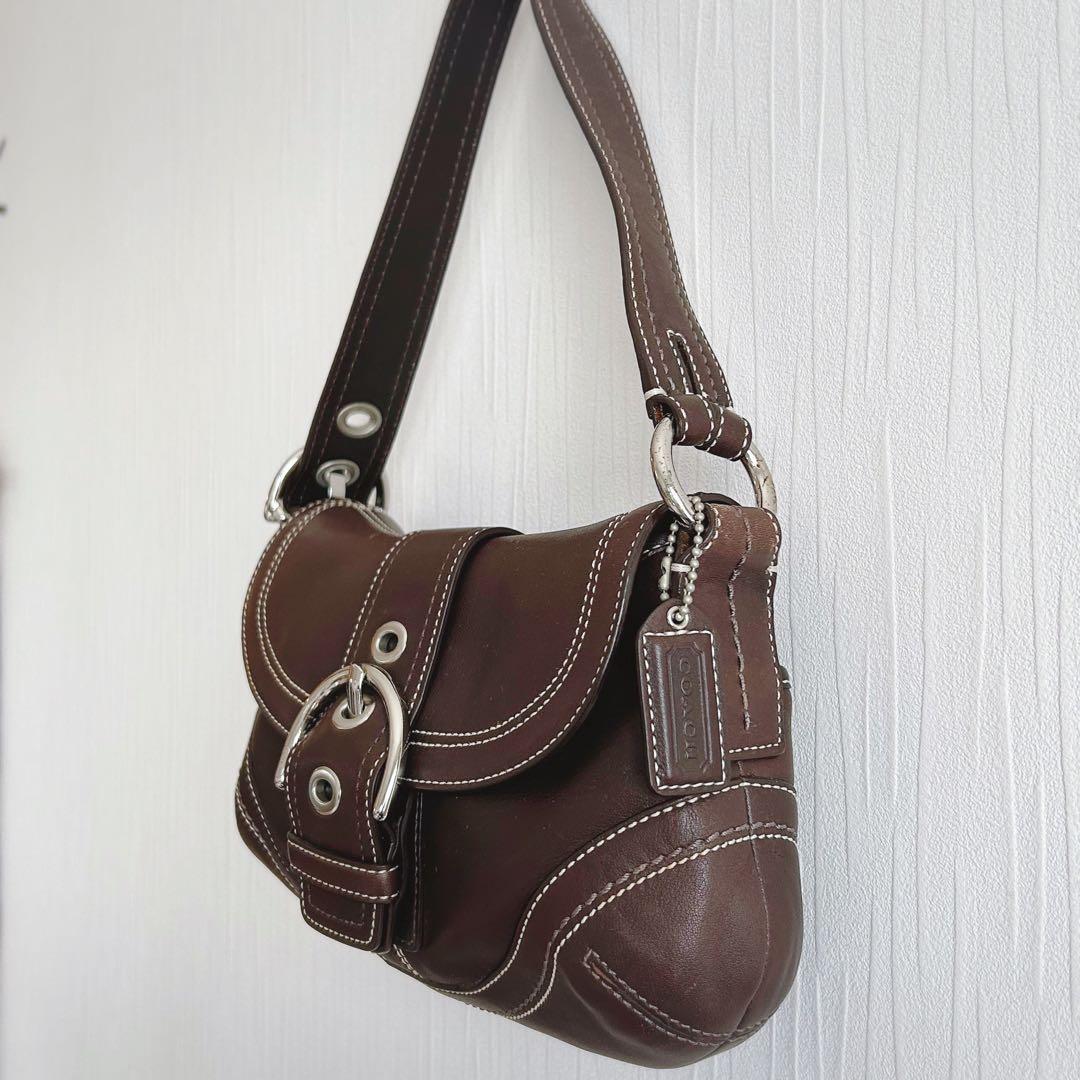 コーチ ソーホー ワンショルダーバッグ オールレザー ブラウン Y2K