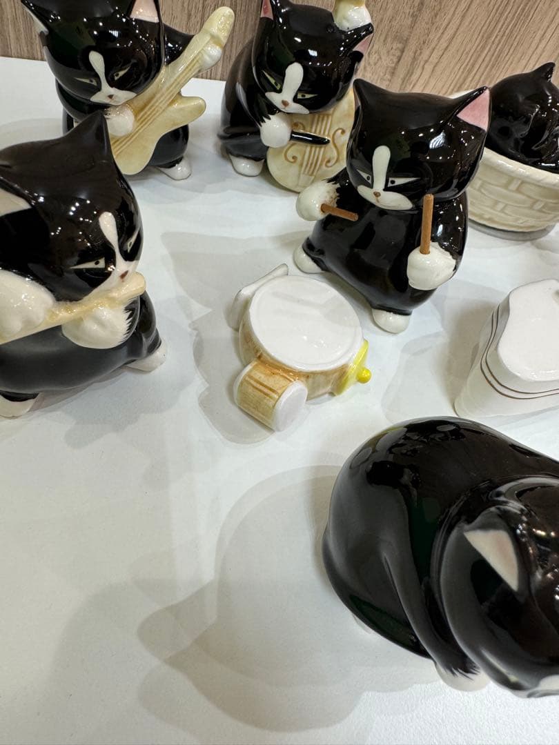 黒猫オーケストラ10体セット　黒猫音楽隊　黒猫楽団