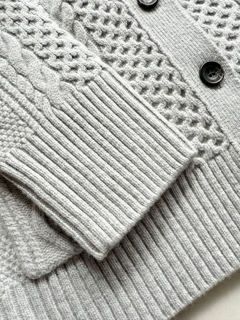 23区 ウールカシミヤ アランパターン カーディガン