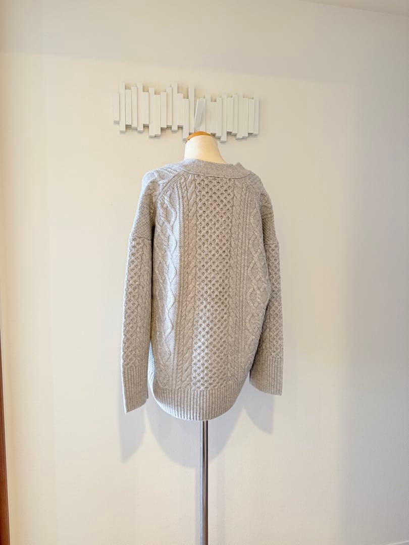 23区 ウールカシミヤ アランパターン カーディガン