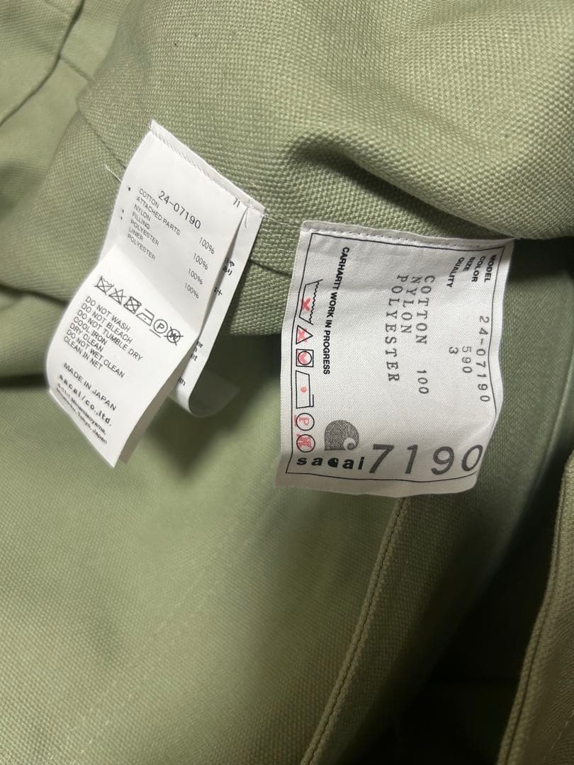 sacai carhartt WIP Duck×Nylon coat サイズ3