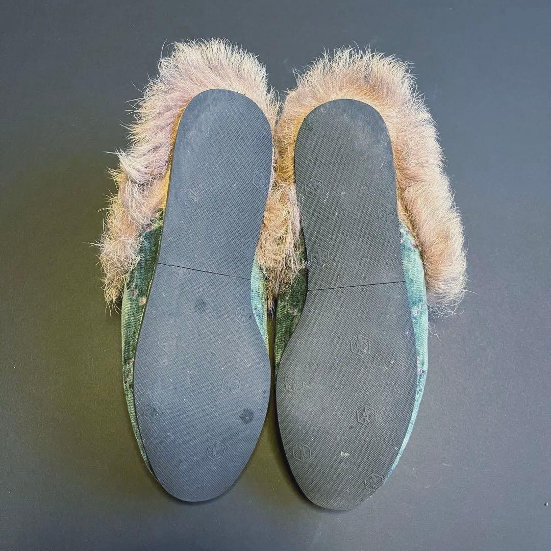 GUCCI ホースビット/ファー付きスリッポン