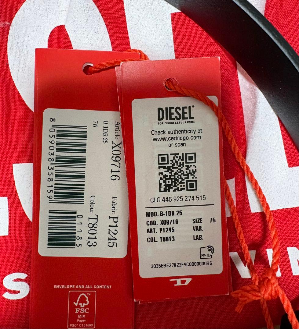 DIESEL カウレザーベルト　新品未使用　付属品完備